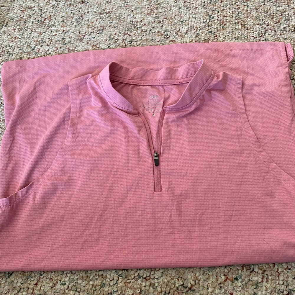 Women’s Pink half Zip-Up Sleeveless golf Top